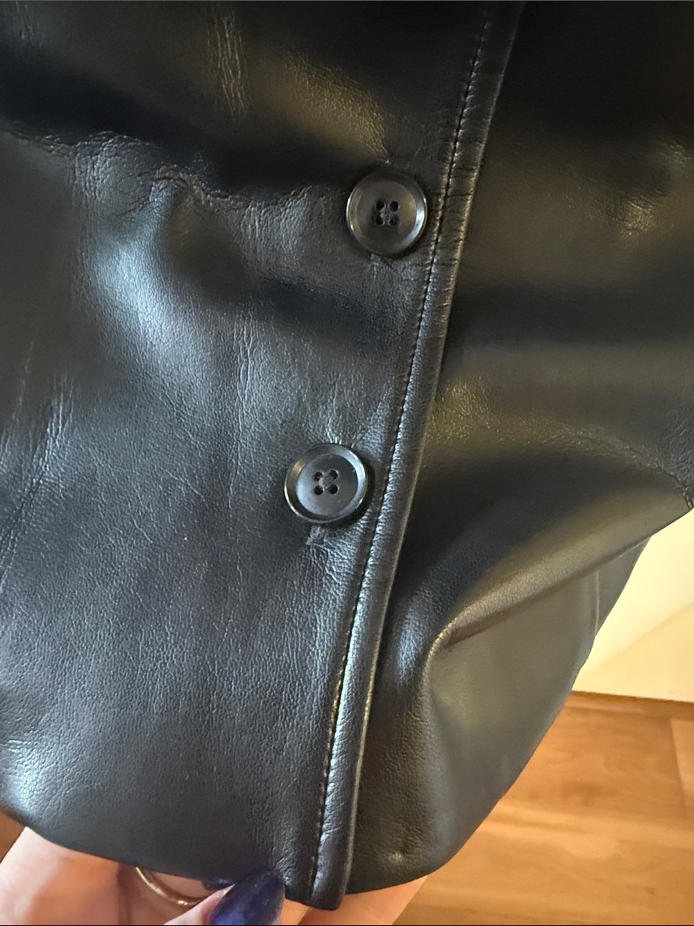 Paige Graciella Black Sleeveless Faux Leather Mini Dress Shirtdress Size 10 - Picture 5 of 10
